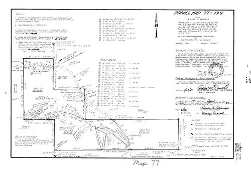 Click to see Parcel Map Book 15, pg. 77 (1981) of Nevada County Recorders Parcel Maps Book 15