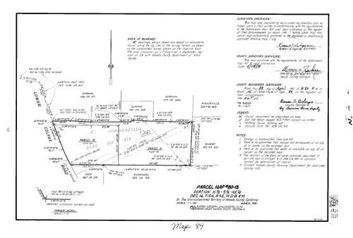 Click to see Parcel Map Book 15, pg. 84 (1981) of Nevada County Recorders Parcel Maps Book 15