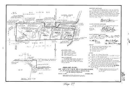 Click to see Parcel Map Book 15, pg. 87 (1981) of Nevada County Recorders Parcel Maps Book 15