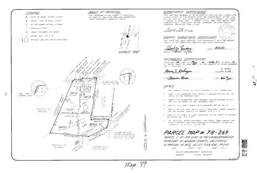 Click to see Parcel Map Book 15, pg. 89 (1981) of Nevada County Recorders Parcel Maps Book 15