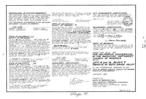 Click to see Parcel Map Book 15, pg. 91 (1981) of Nevada County Recorders Parcel Maps Book 15