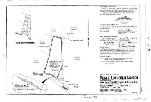 Click to see Parcel Map Book 15, pg. 92 (1981) of Nevada County Recorders Parcel Maps Book 15