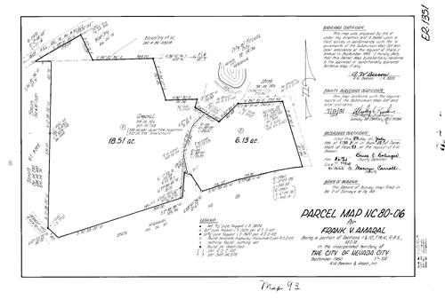 Click to see Parcel Map Book 15, pg. 93 (1981) of Nevada County Recorders Parcel Maps Book 15