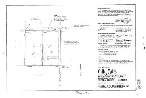 Click to see Parcel Map Book 15, pg. 94 (1981) of Nevada County Recorders Parcel Maps Book 15