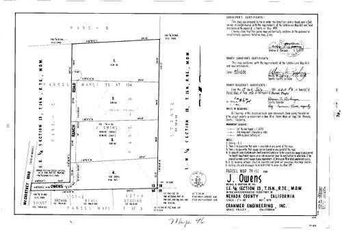 Click to see Parcel Map Book 15, pg. 96 (1981) of Nevada County Recorders Parcel Maps Book 15
