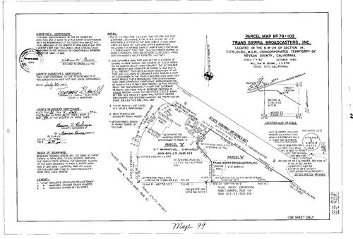 Click to see Parcel Map Book 15, pg. 99 (1981) of Nevada County Recorders Parcel Maps Book 15