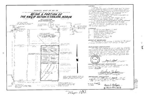 Click to see Parcel Map Book 15, pg. 103 (1981) of Nevada County Recorders Parcel Maps Book 15