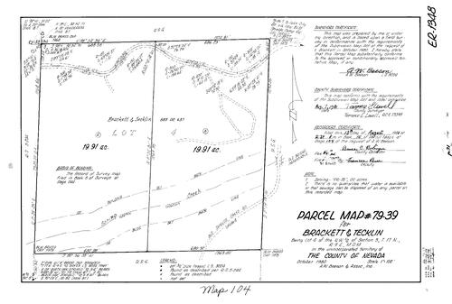 Click to see Parcel Map Book 15, pg. 104 (1981) of Nevada County Recorders Parcel Maps Book 15