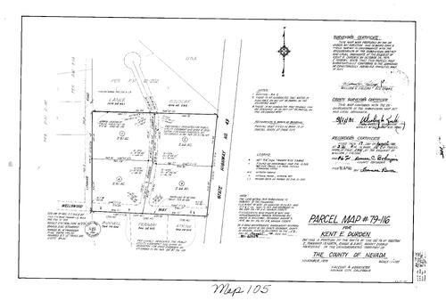 Click to see Parcel Map Book 15, pg. 105 (1981) of Nevada County Recorders Parcel Maps Book 15