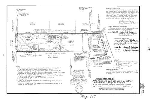 Click to see Parcel Map Book 15, pg. 117 (1981) of Nevada County Recorders Parcel Maps Book 15