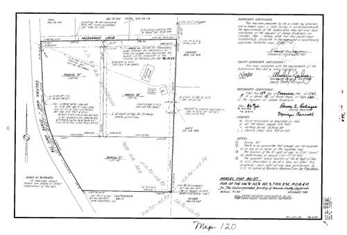 Click to see Parcel Map Book 15, pg. 120 (1981) of Nevada County Recorders Parcel Maps Book 15