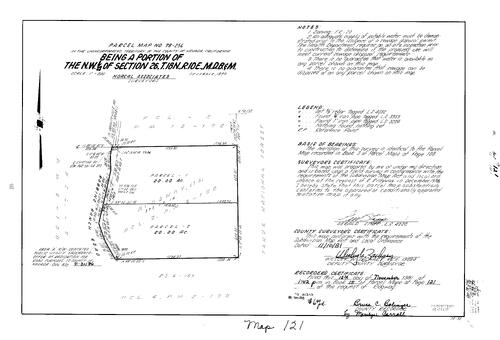 Click to see Parcel Map Book 15, pg. 121 (1981) of Nevada County Recorders Parcel Maps Book 15