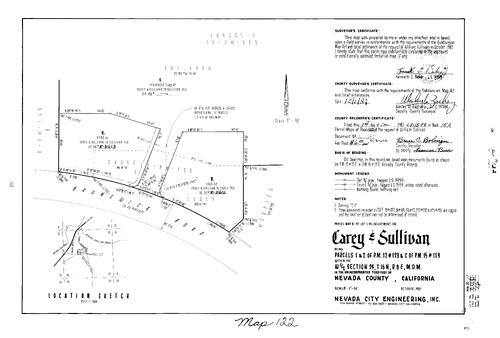 Click to see Parcel Map Book 15, pg. 122 (1981) of Nevada County Recorders Parcel Maps Book 15