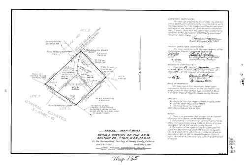 Click to see Parcel Map Book 15, pg. 125 (1981) of Nevada County Recorders Parcel Maps Book 15