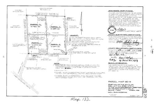 Click to see Parcel Map Book 15, pg. 132 (1982) of Nevada County Recorders Parcel Maps Book 15