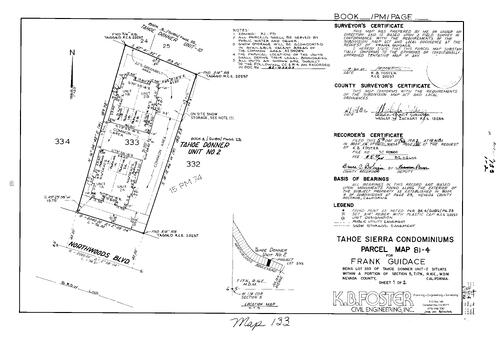Click to see Parcel Map Book 15, pg. 133 (1982) of Nevada County Recorders Parcel Maps Book 15