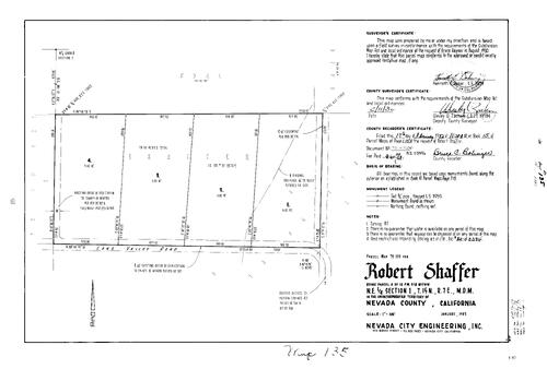 Click to see Parcel Map Book 15, pg. 135 (1982) of Nevada County Recorders Parcel Maps Book 15