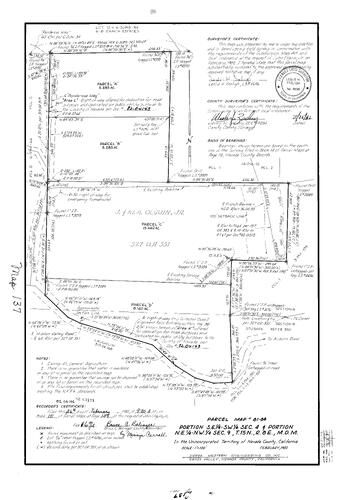 Click to see Parcel Map Book 15, pg. 137 (1982) of Nevada County Recorders Parcel Maps Book 15