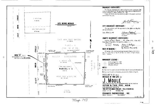 Click to see Parcel Map Book 15, pg. 143 (1982) of Nevada County Recorders Parcel Maps Book 15