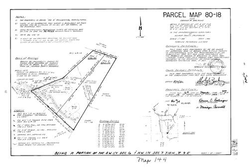 Click to see Parcel Map Book 15, pg. 144 (1982) of Nevada County Recorders Parcel Maps Book 15
