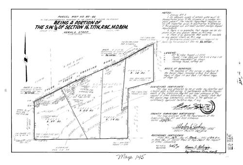 Click to see Parcel Map Book 15, pg. 145 (1982) of Nevada County Recorders Parcel Maps Book 15