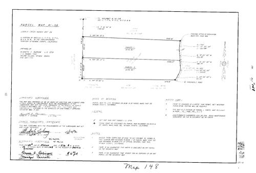 Click to see Parcel Map Book 15, pg. 148 (1982) of Nevada County Recorders Parcel Maps Book 15