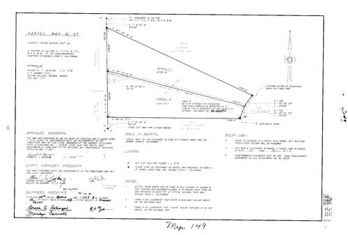 Click to see Parcel Map Book 15, pg. 149 (1982) of Nevada County Recorders Parcel Maps Book 15