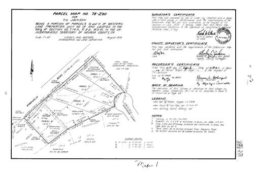 Click to see Parcel Map Book 16, pg. 1 (1982) of Nevada County Recorders Parcel Maps Book 16