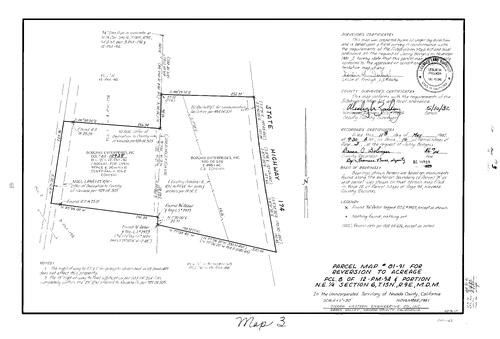 Click to see Parcel Map Book 16, pg. 3 (1982) of Nevada County Recorders Parcel Maps Book 16