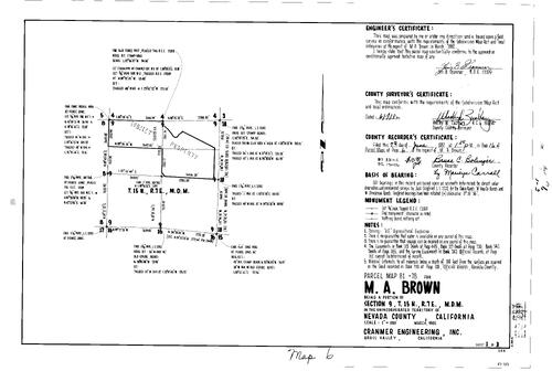 Click to see Parcel Map Book 16, pg. 6 (1982) of Nevada County Recorders Parcel Maps Book 16