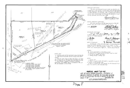 Click to see Parcel Map Book 16, pg. 8 (1982) of Nevada County Recorders Parcel Maps Book 16