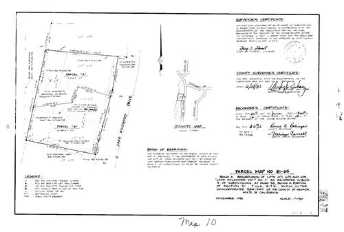Click to see Parcel Map Book 16, pg. 10 (1982) of Nevada County Recorders Parcel Maps Book 16