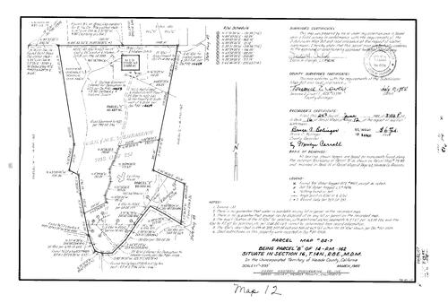 Click to see Parcel Map Book 16, pg. 12 (1982) of Nevada County Recorders Parcel Maps Book 16