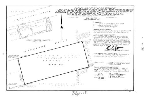 Click to see Parcel Map Book 16, pg. 13 (1982) of Nevada County Recorders Parcel Maps Book 16