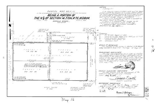 Click to see Parcel Map Book 16, pg. 16 (1982) of Nevada County Recorders Parcel Maps Book 16