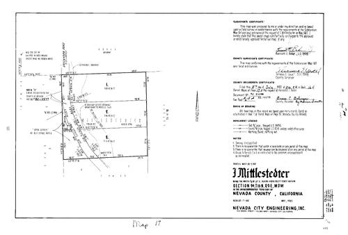 Click to see Parcel Map Book 16, pg. 17 (1982) of Nevada County Recorders Parcel Maps Book 16