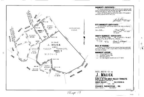 Click to see Parcel Map Book 16, pg. 19 (1982) of Nevada County Recorders Parcel Maps Book 16