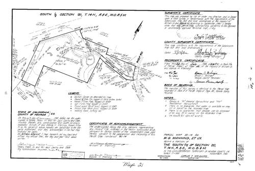Click to see Parcel Map Book 16, pg. 21 (1982) of Nevada County Recorders Parcel Maps Book 16