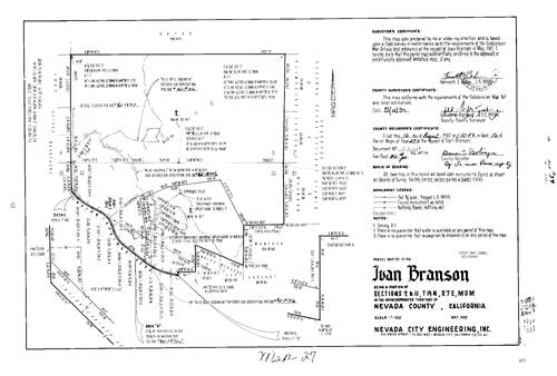 Click to see Parcel Map Book 16, pg. 27 (1982) of Nevada County Recorders Parcel Maps Book 16