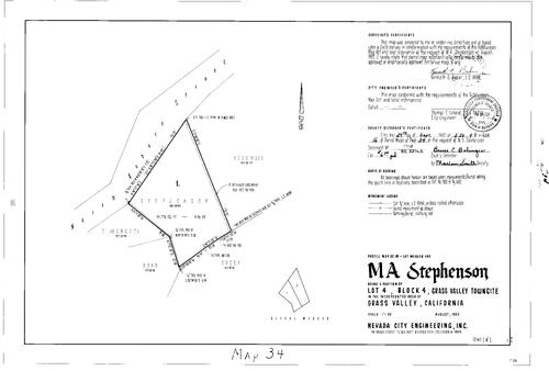 Click to see Parcel Map Book 16, pg. 34 (1982) of Nevada County Recorders Parcel Maps Book 16