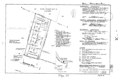 Click to see Parcel Map Book 16, pg. 35 (1982) of Nevada County Recorders Parcel Maps Book 16