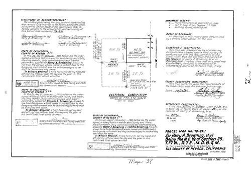 Click to see Parcel Map Book 16, pg. 38 (1982) of Nevada County Recorders Parcel Maps Book 16