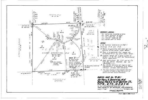 Click to see Parcel Map Book 16, pg. 38 (1982) of Nevada County Recorders Parcel Maps Book 16