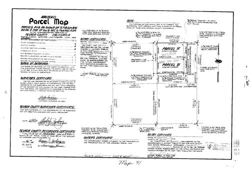 Click to see Parcel Map Book 16, pg. 41 (1982) of Nevada County Recorders Parcel Maps Book 16
