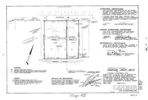 Click to see Parcel Map Book 16, pg. 43 (1982) of Nevada County Recorders Parcel Maps Book 16