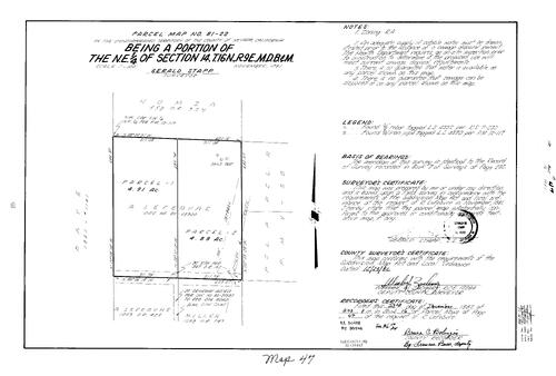 Click to see Parcel Map Book 16, pg. 47 (1982) of Nevada County Recorders Parcel Maps Book 16