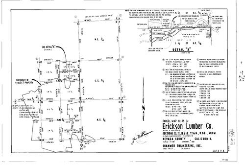 Click to see Parcel Map Book 16, pg. 57 (1983) of Nevada County Recorders Parcel Maps Book 16
