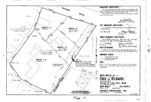 Click to see Parcel Map Book 16, pg. 59 (1983) of Nevada County Recorders Parcel Maps Book 16