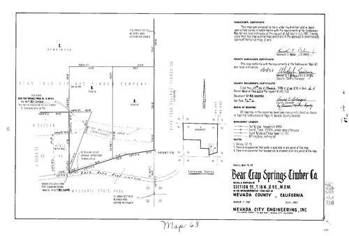 Click to see Parcel Map Book 16, pg. 63 (1983) of Nevada County Recorders Parcel Maps Book 16