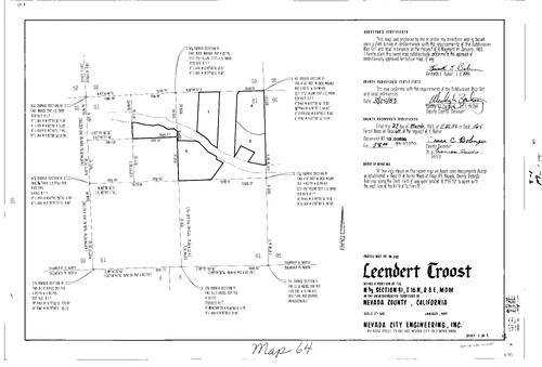 Click to see Parcel Map Book 16, pg. 64 (1983) of Nevada County Recorders Parcel Maps Book 16
